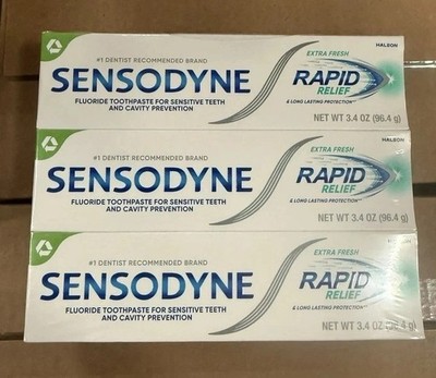 Sensodyne Rapid Relief Toothpaste for Sensitivity & Cavity Protection 100g Set 3