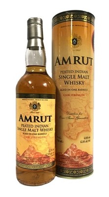 (90,1 /l) Amrut Indian Peated Cask Strength Single Malt Whisky 62,8% 0,7l Flasch