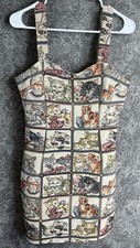 Cider Cat Tapestry Mini Dress Size L | Cottagecore Kitty Patchwork Indie Cute 