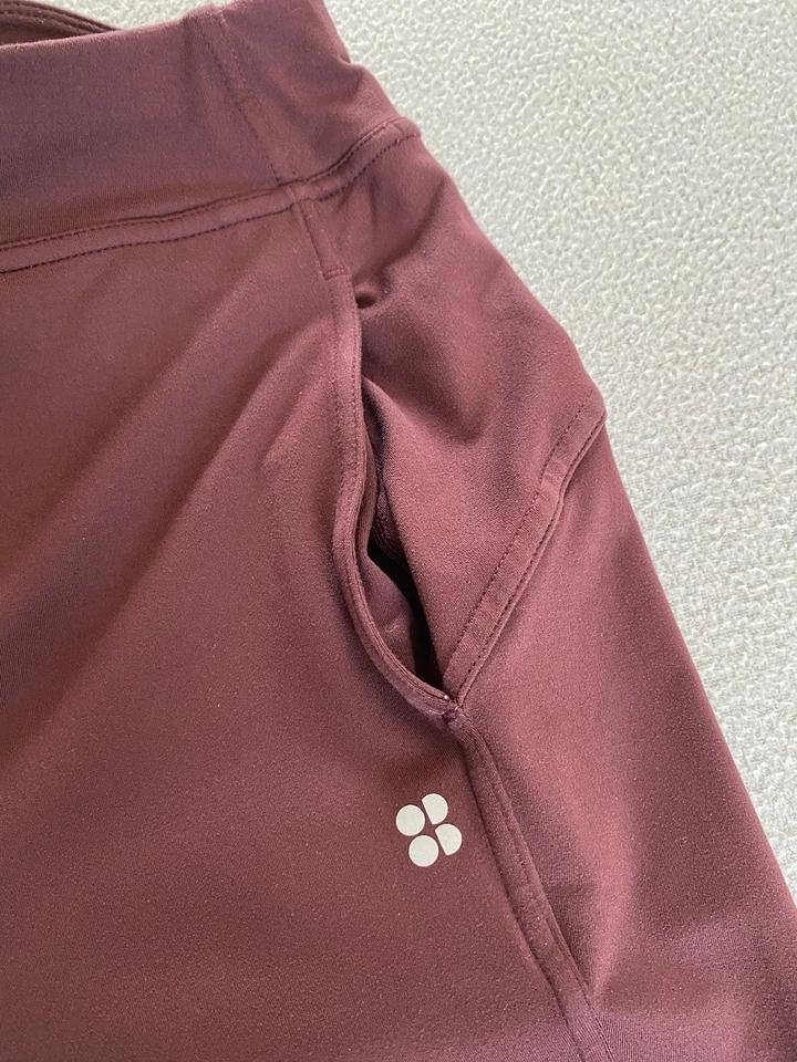 SWEATY BETTY YOGA TAPER TROUSERS BURGUNDY GARY SZ XS 8 SHORT WOMENS SEE DETAIL - Image 4 of 4