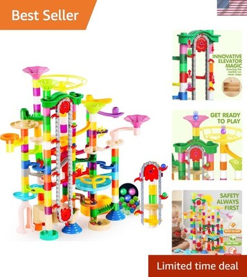 236Pcs Glowing Marble Run with Motorized Elevator- Construction Building Bloc...