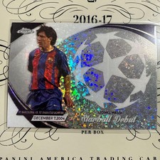 Lionel Messi Topps Chrome UCL Rookie Refractor 2023-24 Football Card. rookie card picture