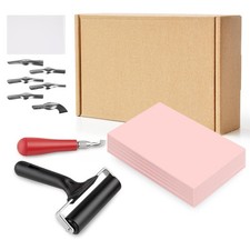 Linocut Kit for Printmaking Stamp Making with 5PCS 4"x6" Soft Linoleum Bloc...