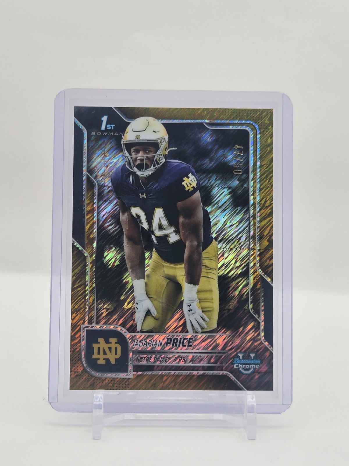 Jadarian Price 2025 Bowman Chrome U Gold Shimmer Refractor 47/50 #117, ND