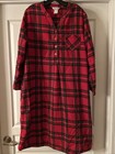 Sleep Sense XL Nightshirt/Gown Womens XL Portuguese Flannel Cotton Red Plaid — photo 1