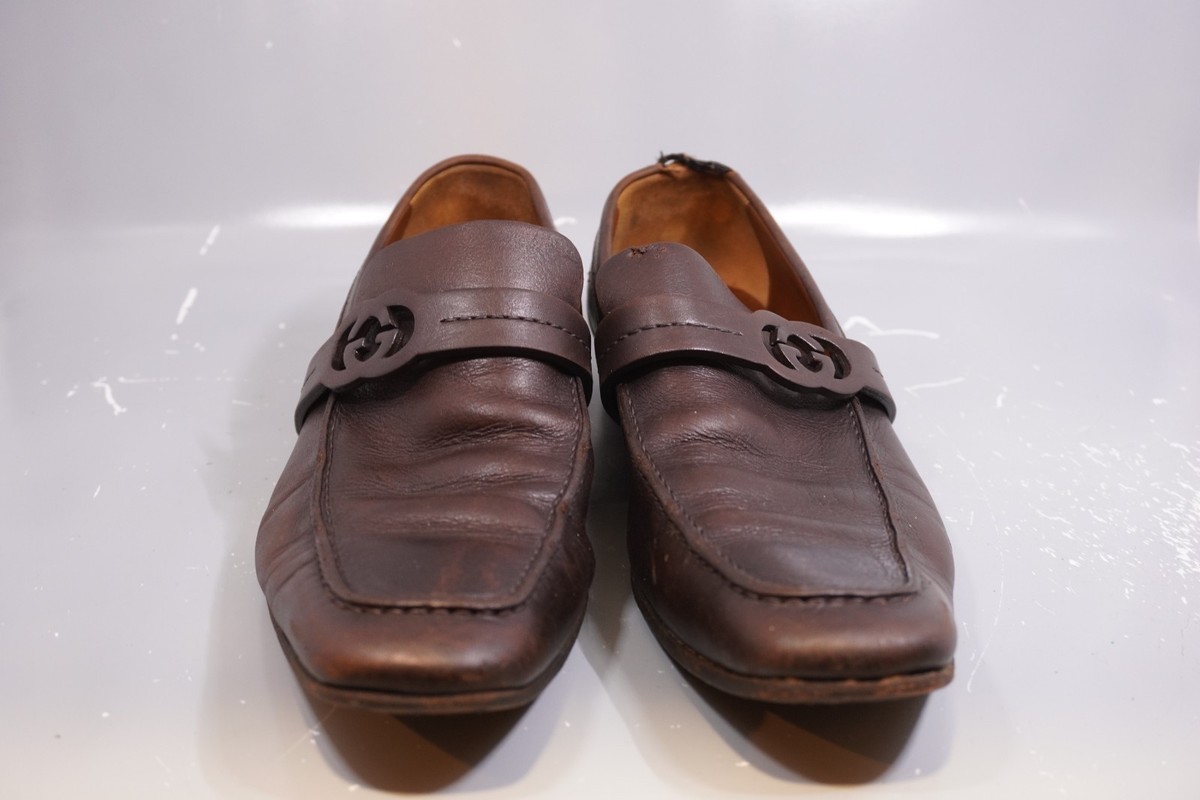 Authentic Gucci GG Donnie Brown Mens Leather Loafer US10  display picture 2
