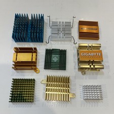 9-Qty Small Aluminum Heat Sinks, PC, Colorful, Vintage, Gigabyte Small to Medium