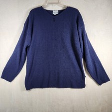 Vintage Willow Bay Womens Navy Blue Sweater Acrylic Knit Pullover Made In USA M
