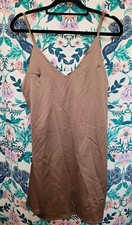 STREETWEAR SOCIETY Women's Size Small Silky Brown Spaghetti Strap Mini Dress