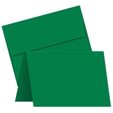 Green Blank 4.25 x 5.5" Christmas Holiday Greeting Cards & A2 Envelopes (25 Qty)