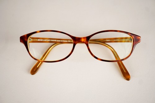 JEAN LAFONT Paris Eye Glasses MAI 421 Brown Tortoise Shell Honey Frame Oval Lens