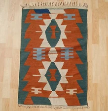 Authentic Kayseri Wool Kilim Traditional Turkish Patterns Turkish Design Rug