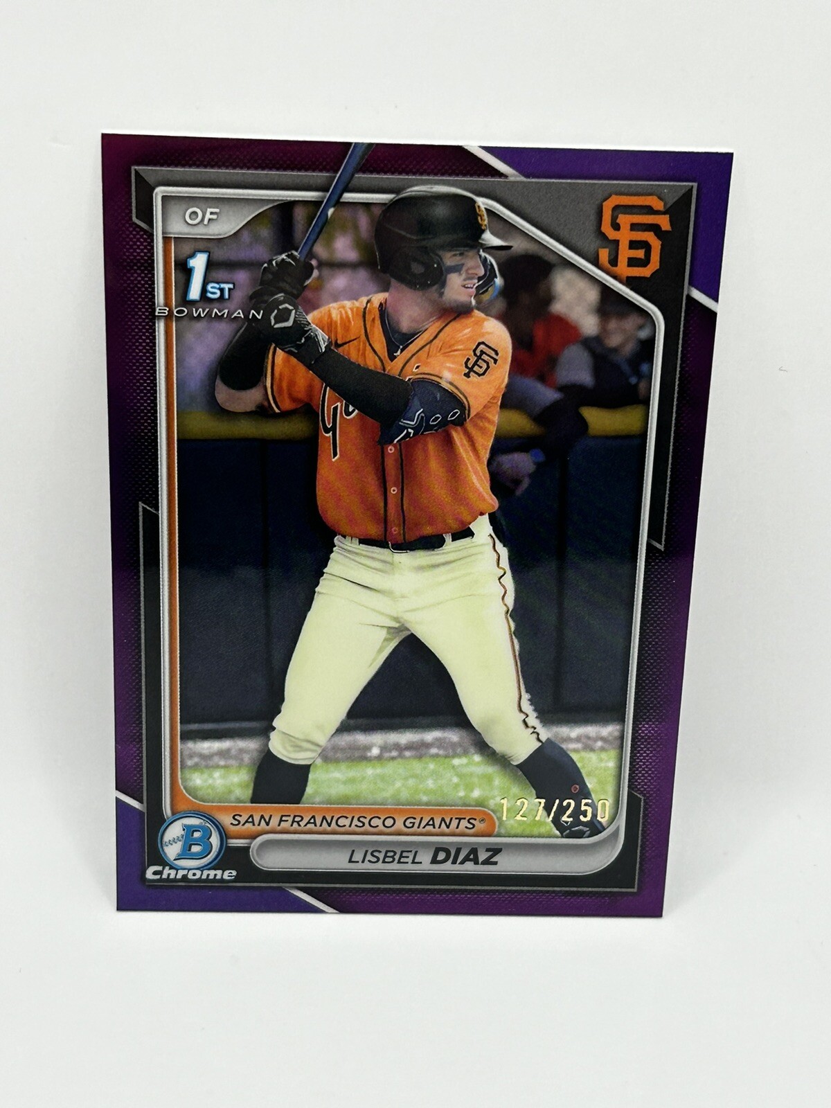 2024 Bowman Chrome Prospects Lisbel Diaz 1st Purple Refractor /250 Giants