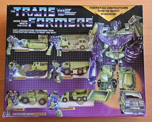 TRANSFORMERS G1 DEVASTATOR NUOVO MARCHIATO TAKARA HASBRO CON SCATOLA E MANUALI - Foto 2 di 11
