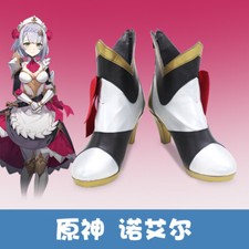 Game Genshin Impact Noelle Cosplay Shoes Women Leather Shoes Halloween
