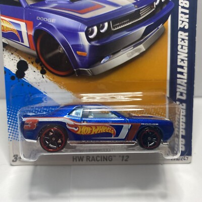 Hot Wheels 2012 HW Racing '08 Dodge Challenger SRT8 (Blue w/ White
