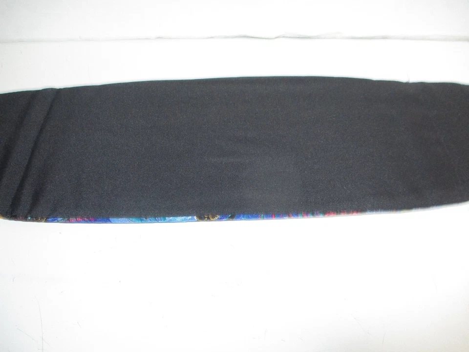 Cinturón Vintage Mel Howard Cummerbund Azul Seda/Verde Colorido Multi Cinturón 36-40" Foto 4 de 4