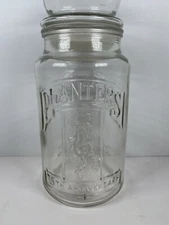 Vtg. PLANTERS MR. PEANUT GLASS JAR 75TH ANNIVERSARY Advertising 1906-1981