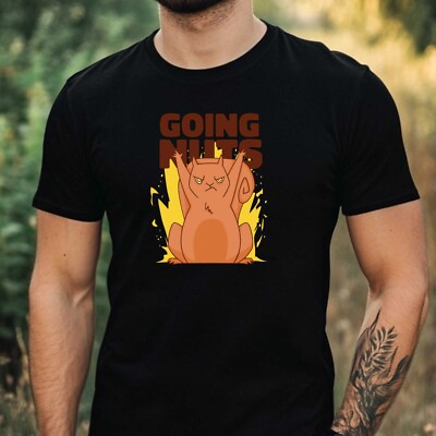 Herren T-Shirt Eichhörnchen Motiv Baumwolle Größe XS bis 5XL