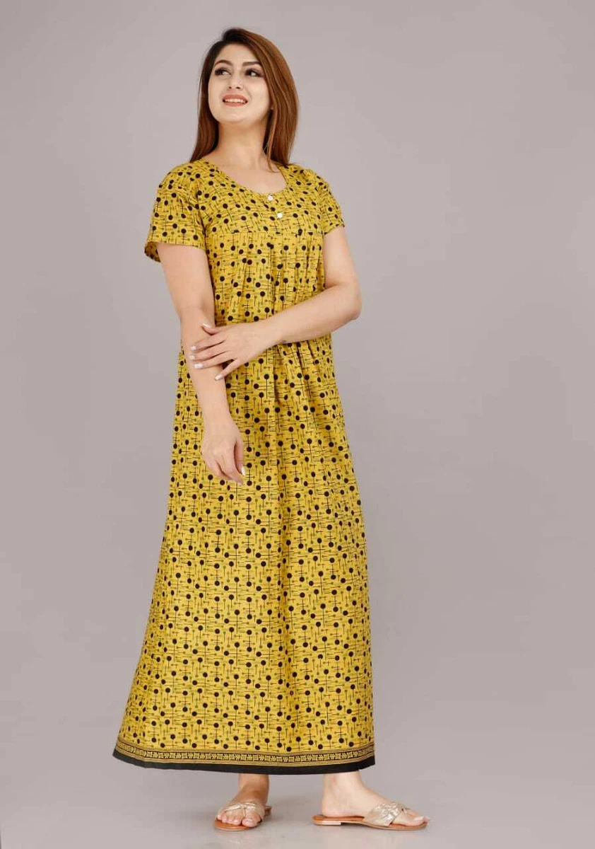 Printed Nightwear Nighty Women Cotton Plus Size Indian Sleepwear