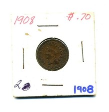 1908-P Indian Head Penny US One Cent Coin  (2)