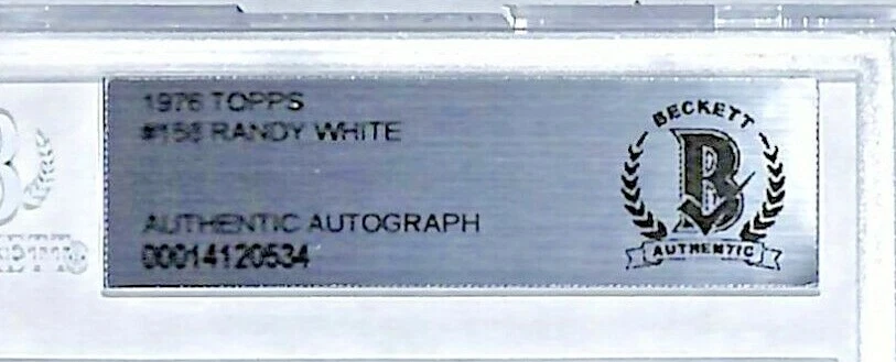 1976 Topps RANDY WHITE Signed Auto Cowboys Rookie Card #158 Beckett BAS Slabbed - Image 4 of 4