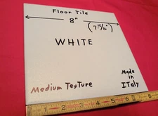 1 pc. "White" Ceramic / Porcelain Floor Tile  8" X 8" Medium Textured;  Italian