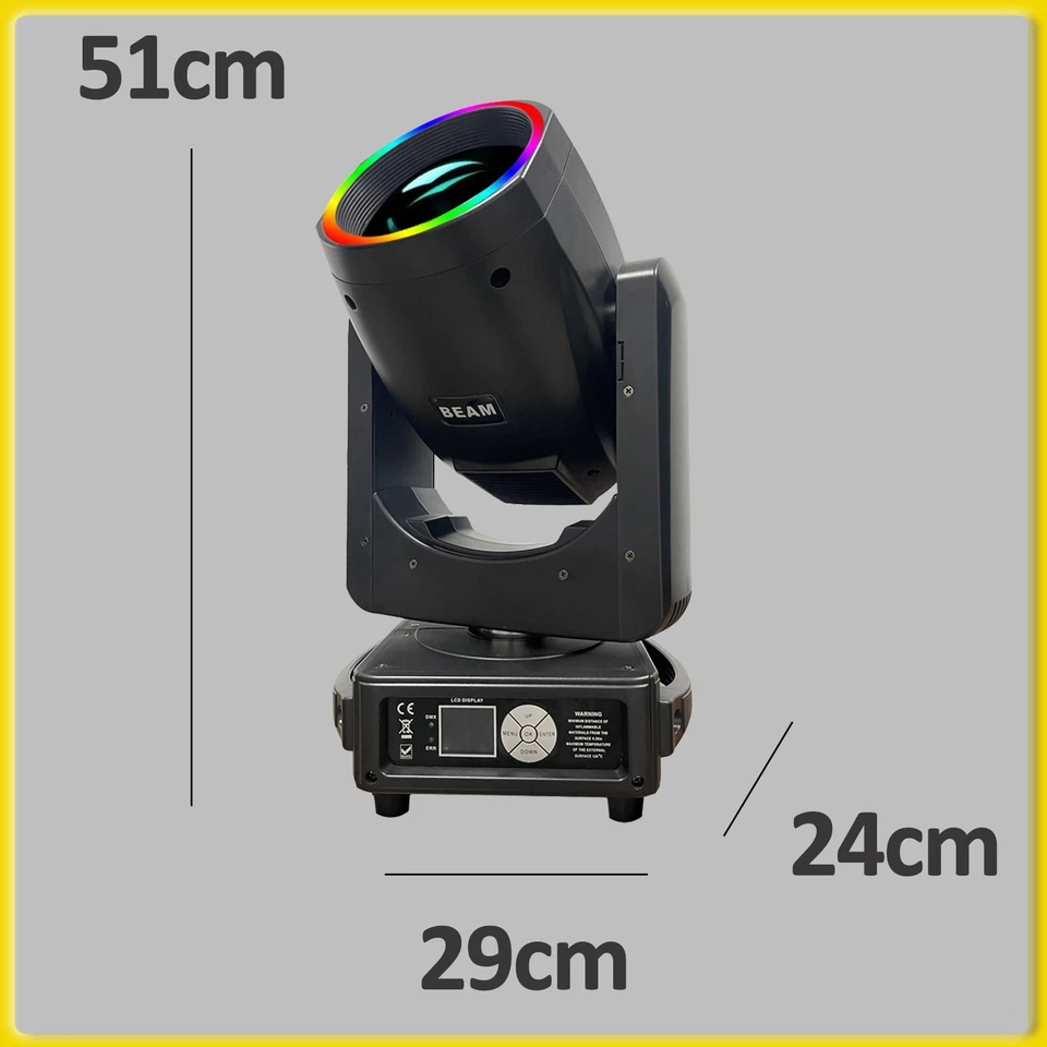 14R 295W Moving Head Beam Light 14 Gobos 14 Colors 48+8 Prism DMX Disco Stage - Image 3 of 4