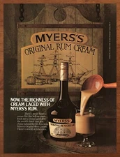 1983 Myers's Rum Vintage  Print Ad/Poster 80s Man Cave Bar Art Decor