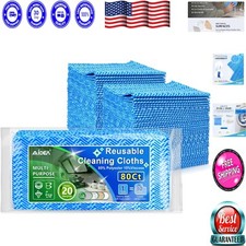 Super Absorbent Multipurpose Cleaning Wipes - 40 Reusable Towels, 12''x24'' Size