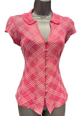 Jane Norman Y2k Very Rare V Neck Double Pink Adjustable Tie