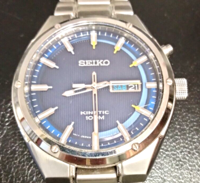 Seiko Kinetic WR100m Japan movt 5m83-0ab0 mens watch | eBay