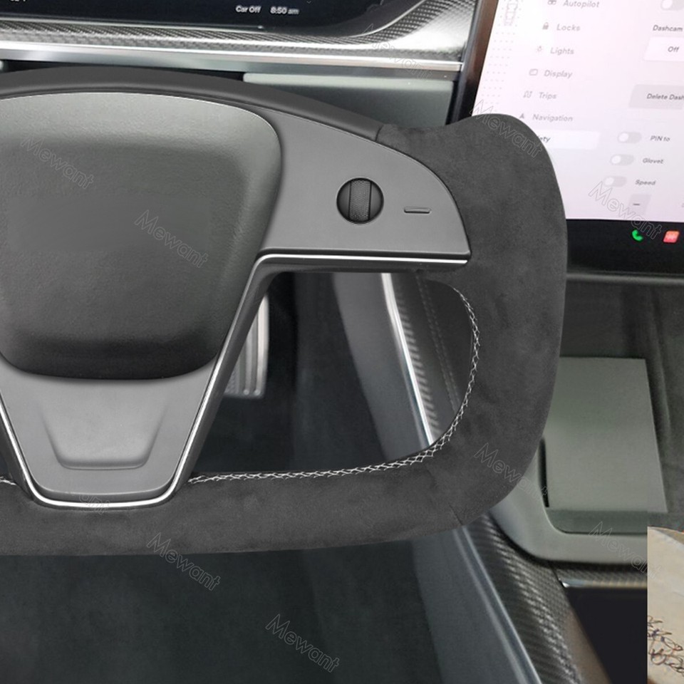 Custom Alcantara Steering Wheel Cover for Tesla Yoke Model S Model X ...