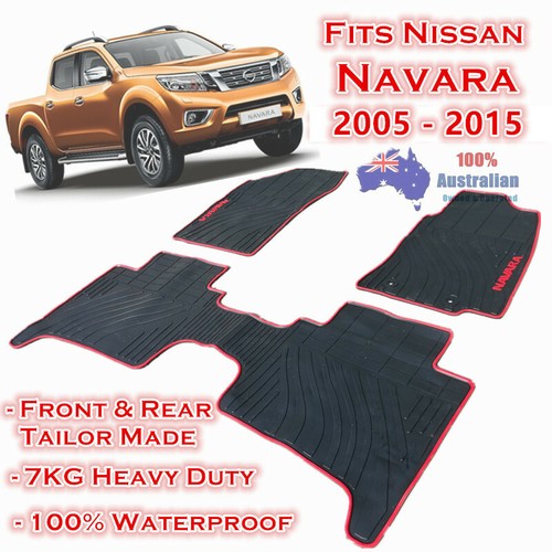 Waterproof Rubber Floor Mats Tailor Made Nissan Navara 2005 2015 Dual