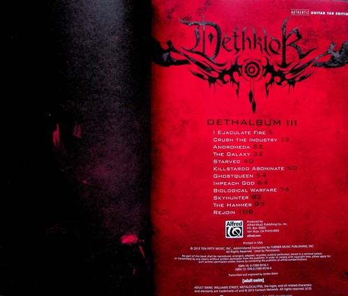 DethKlock Metalocalypse Death Album III Guitar Tab Sheet Music Song Book - Picture 2 of 7