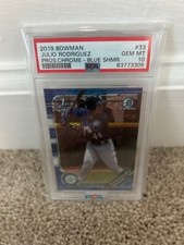 2019 Bowman Prospects Chrome Blue Shimmer Julio Rodriguez PSA 10 127/150