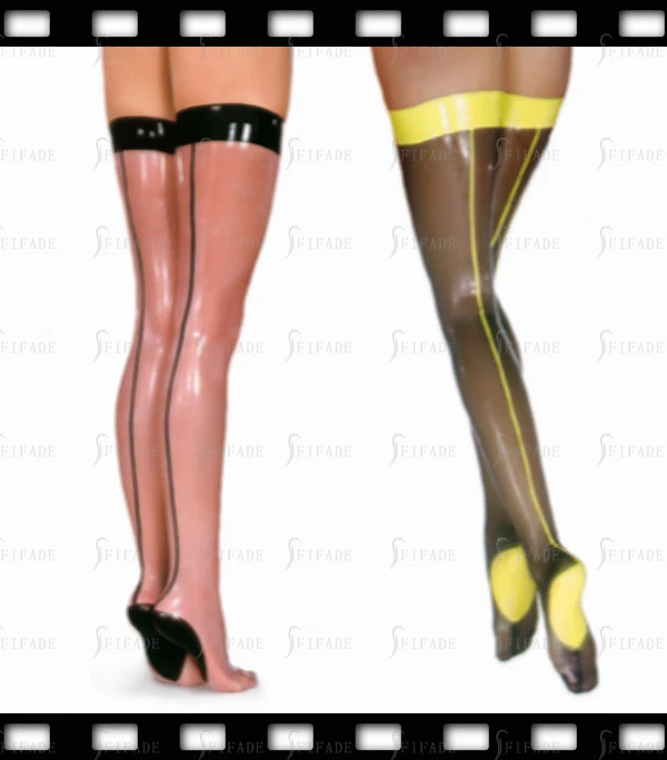 Medias de látex superior 1 adornos anchos clásico transparente color personalizado I11 Foto 2 de 4