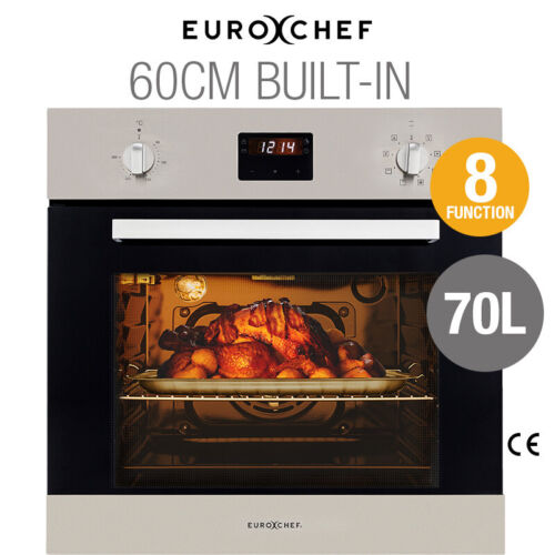 EUROCHEF 60cm Fan Forced Electric Wall Oven 8 Function Grill Touch Control - Picture 1 of 11