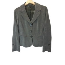 Lafayette 148 New York Women 6 Virgin Wool Blazer Olive Green Textured Jacket