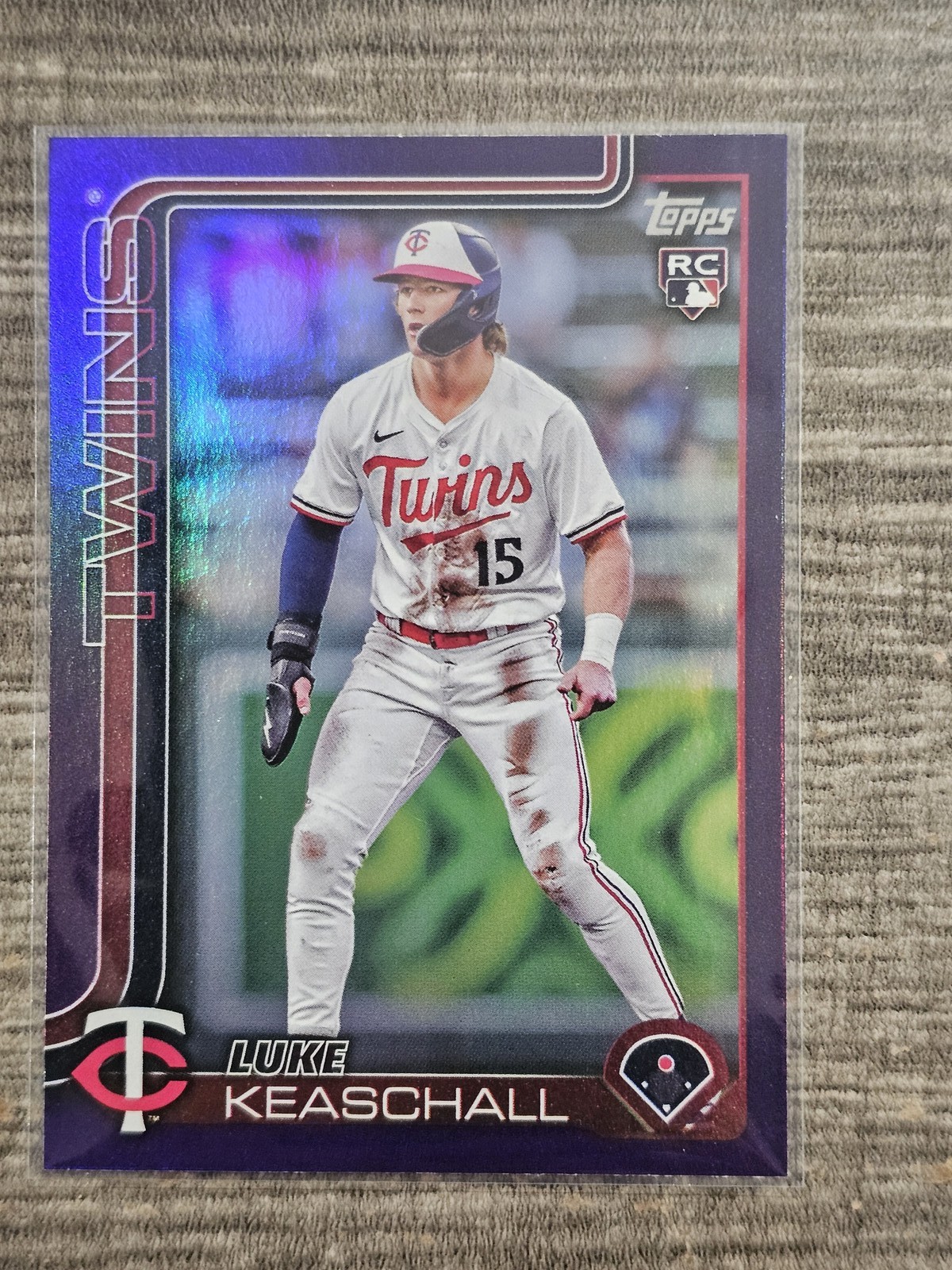 2025 Topps Update #US16 Luke Keaschall Purple Holo Foil #/250