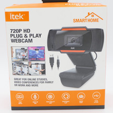 iTek Smart Home 720P HD Plug  Play Webcam w/ Built-in Mic 30FPS Rotating Clip