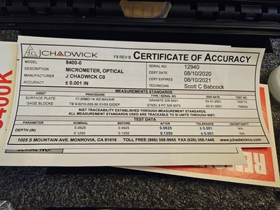 Chadwick 8400K Non Detructive Test Set
