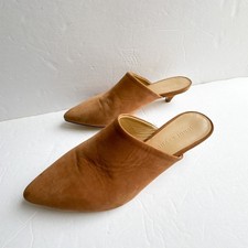 Jenni Kayne Walnut Oiled Leather Kitten Heel Mule Size 36