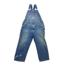 Pointer Brand Vintage 80s USA Denim Workwear Low Back Overalls Faded Jeans 38