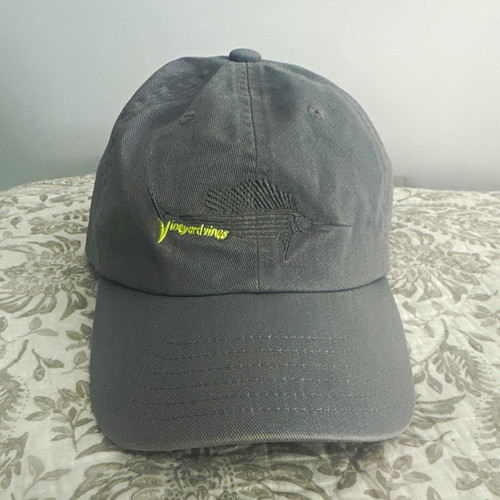 Vineyard Vines Gray Adjustable Men’s Baseball Cap Hat, Fish Embroidery, One Size