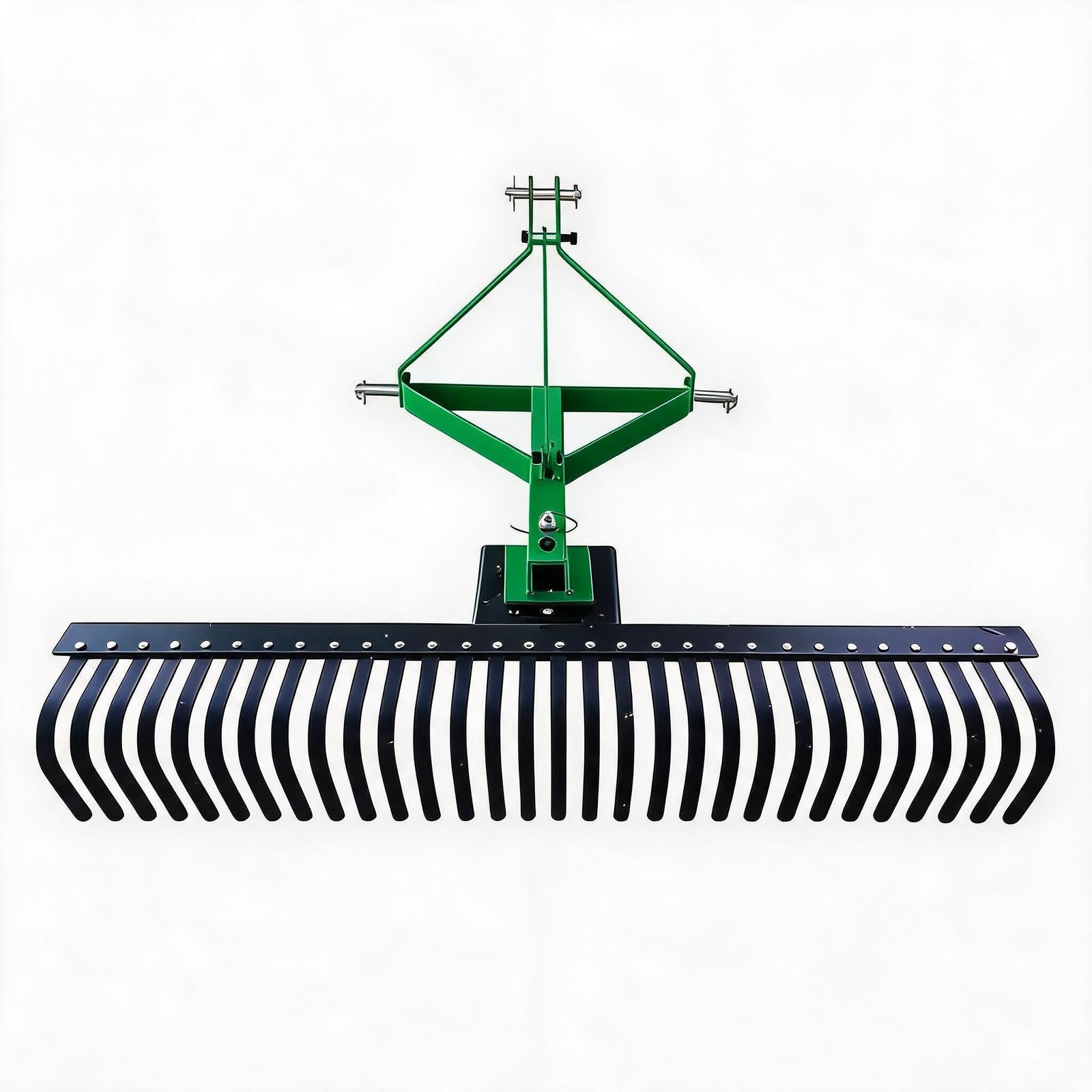 60" 3 Point Landscape Rake Green with 30 Steel Teeth for Category 1/2 Tractors