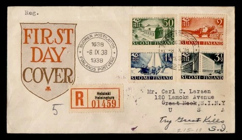 DR WHO 1938 FINLAND FDC ANIV COMBO M78756