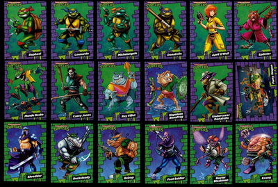2025 TEENAGE MUTANT NINJA TURTLES Super7 Card Set 24 Base + 6