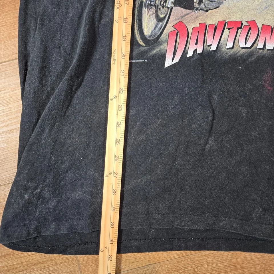 1997 Bike Week Daytona Beach T-Shirt Men’s 2XL Black Biker Motorcycle Rally Fade - Image 4 of 4