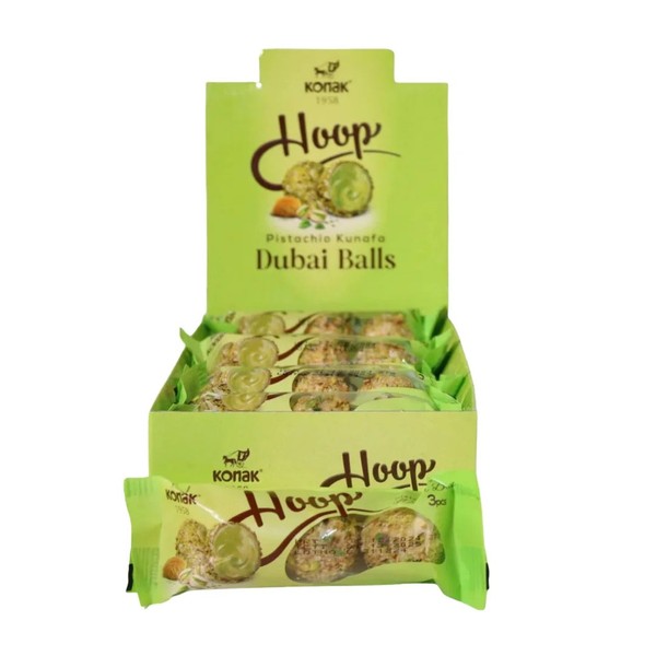 Bolas Konak Hoop Pistachio Kunafa Dubai, 12 paquetes (11,43 OZ en total)